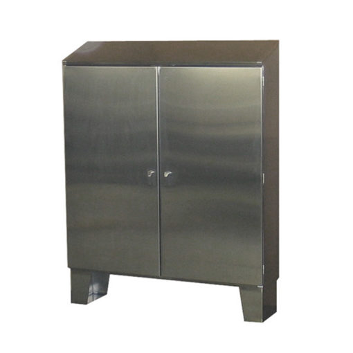 Stainless Steel Cabinet - Floor Mount Double Door w/Sloped Top